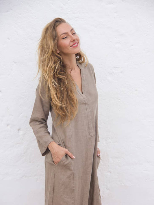 Capri Linen Dress - Willow