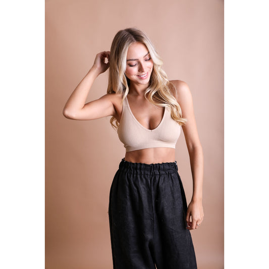 Seamless Racerback Bralette - Beige