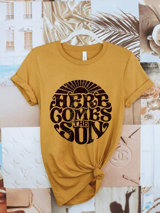 Here Comes the Sun Tee - Mustard