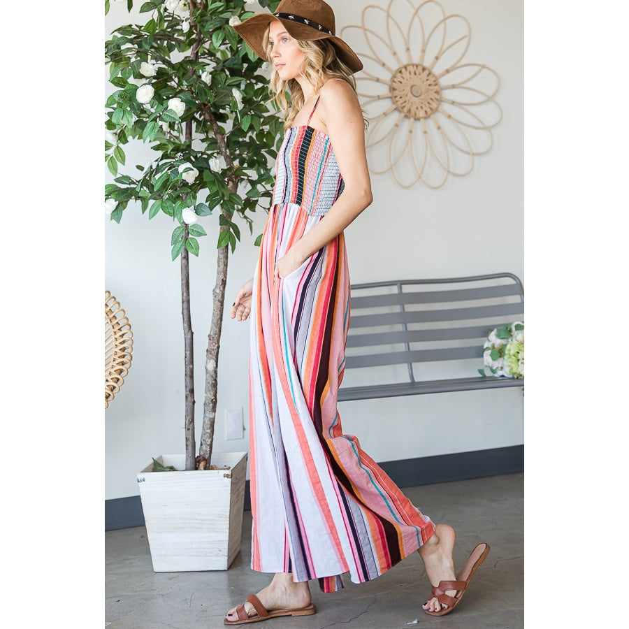 Stripe Print Jumpsuit - Multi