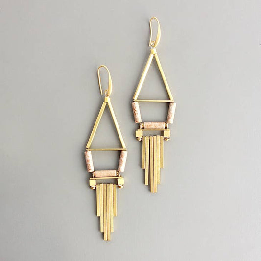 Jasper Geo Brass Earrings