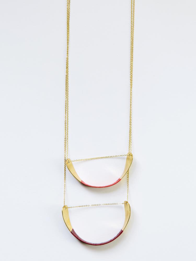 Threaded Helix Necklace - Red