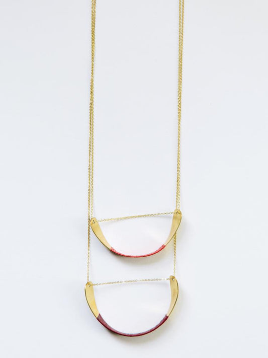 Threaded Helix Necklace - Red