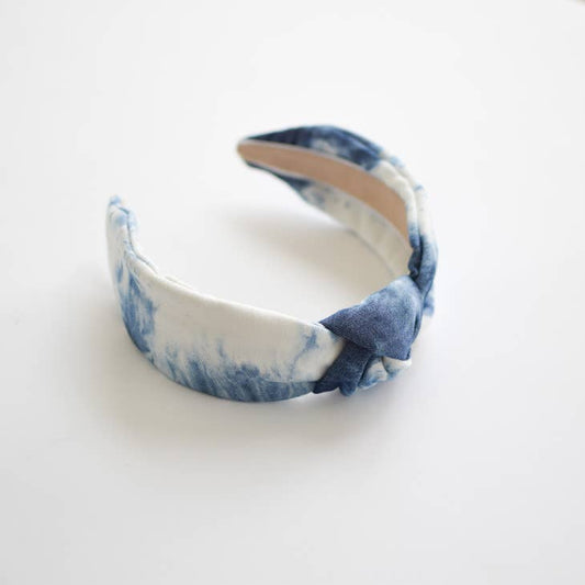 Knotted Headband - Blue Tie Dye