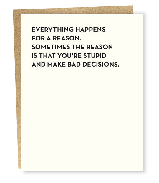 Bad Decisions Card by Sapling Press