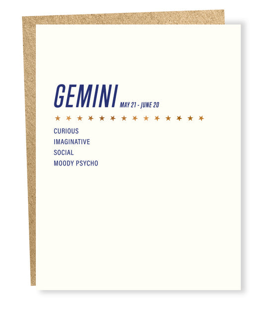 Gemini Card by Sapling Press
