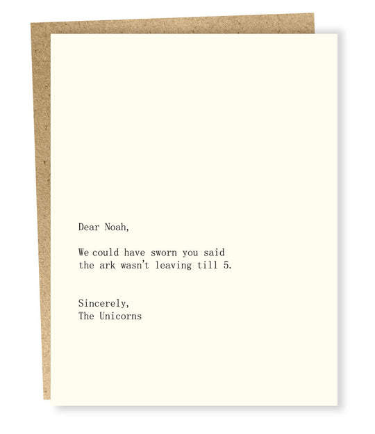Noah/Unicorns Card by Sapling Press