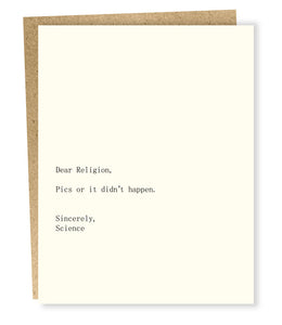 Religion/Science Card by Sapling Press
