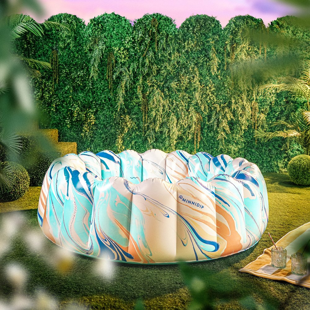 Luxe Inflatable Pool - Watercolor Swirl