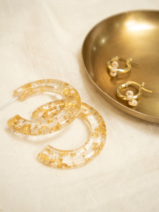 Goa Resin Hoops - Gold