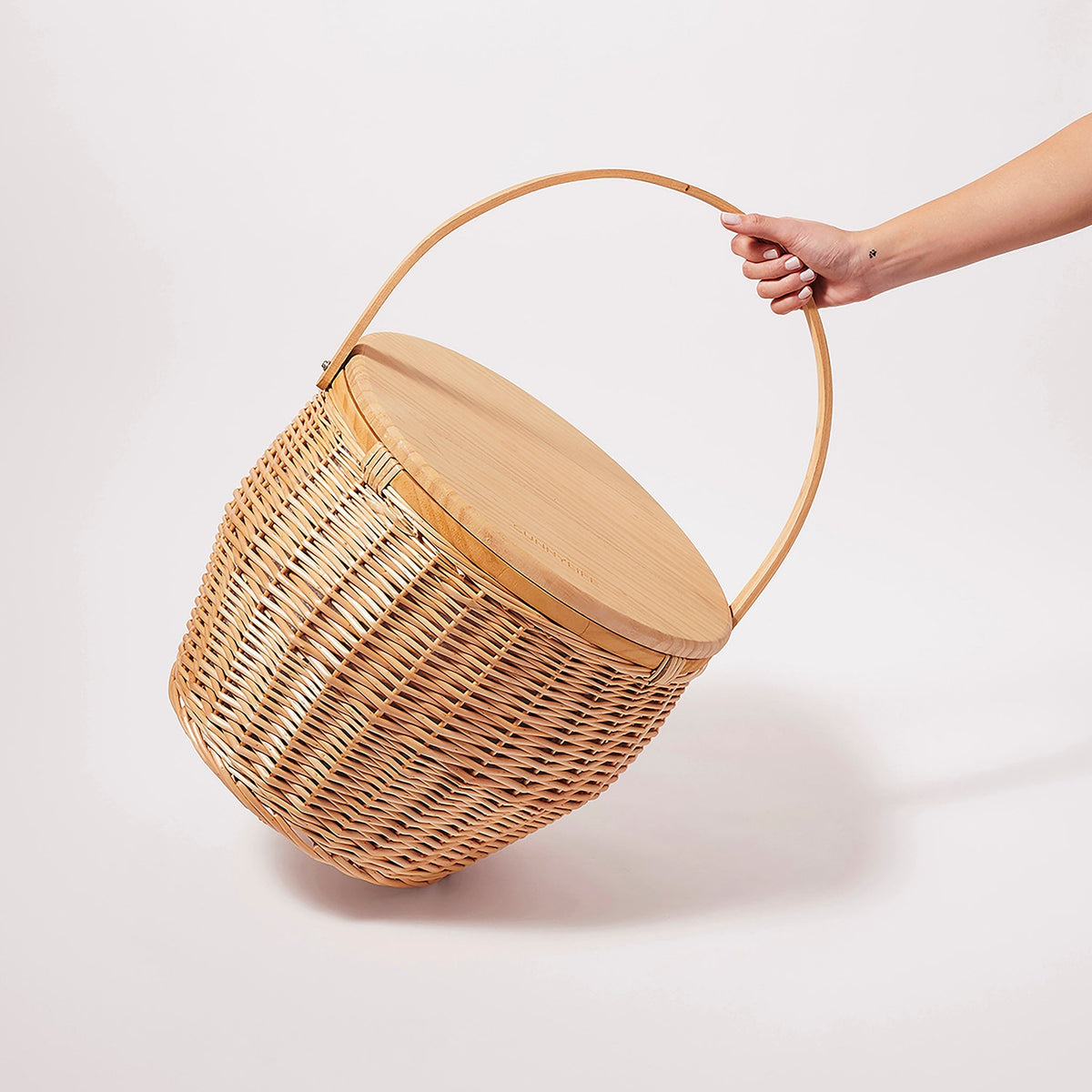 Round Picnic Cooler Basket - Natural