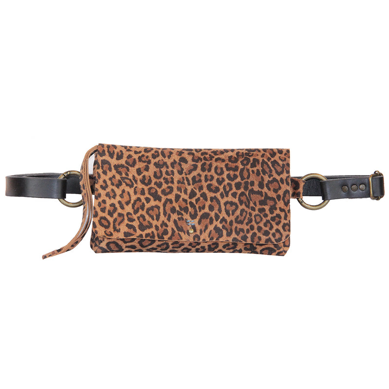 Amelia Leather Sling Bag - Leopard