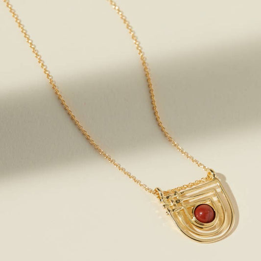 Golden Era Necklace - Red Jasper