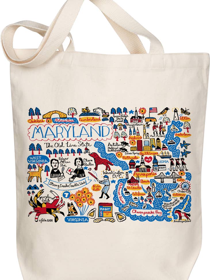Maryland Map Tote Bag