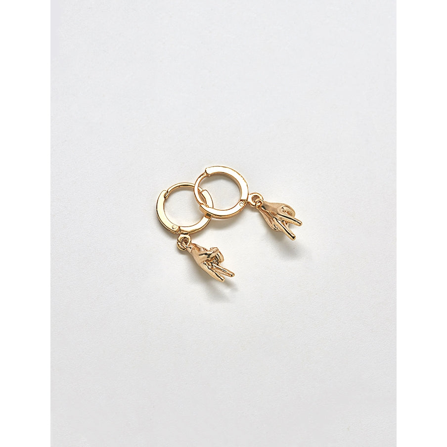 Peace Huggie Earrings - Gold