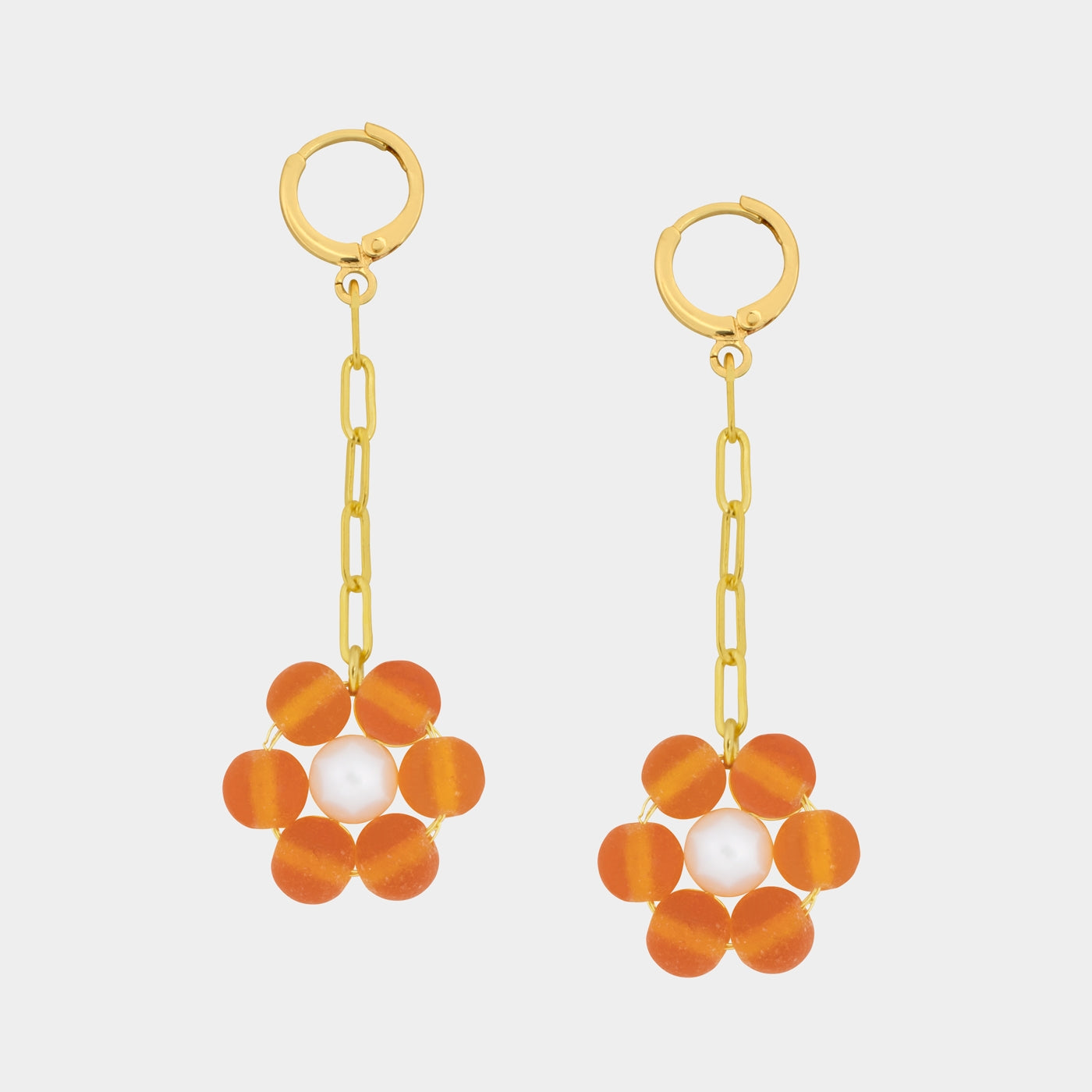 La Fleur Earrings - Orange