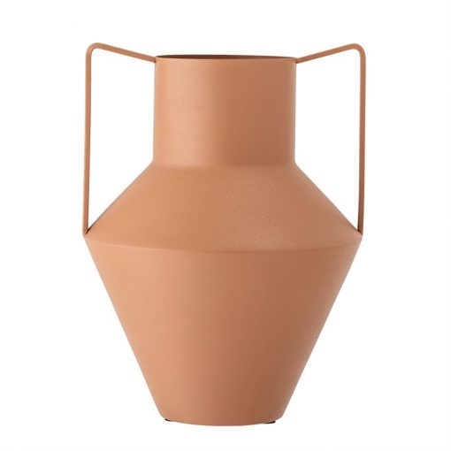 Textured Metal Vase - Matte Rust