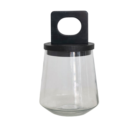 Mini Glass Jar with Black Lid