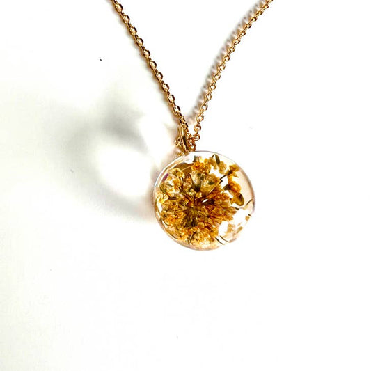 Mini Botanical Sphere Pendant - Queen Anne Yellow