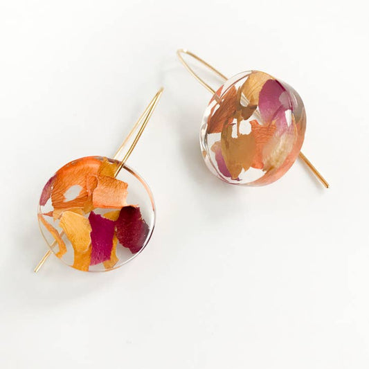 Botanical Full Moon Earrings - Rose