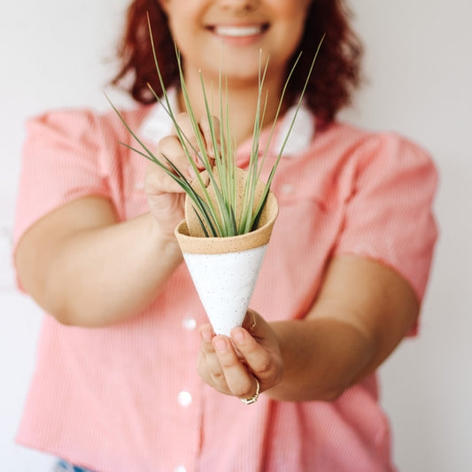 Medium Cone Planter - Speckled