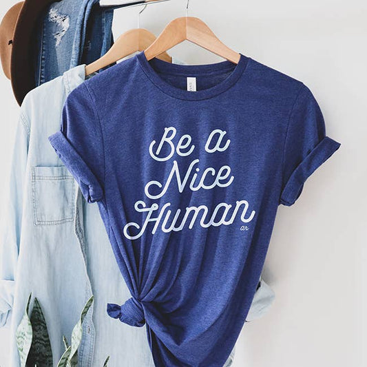 Be a Nice Human Tee - Navy