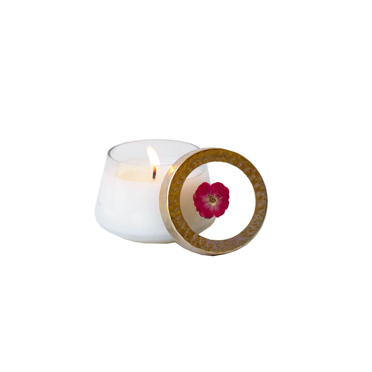 Winter Rose Floral Candle - Small