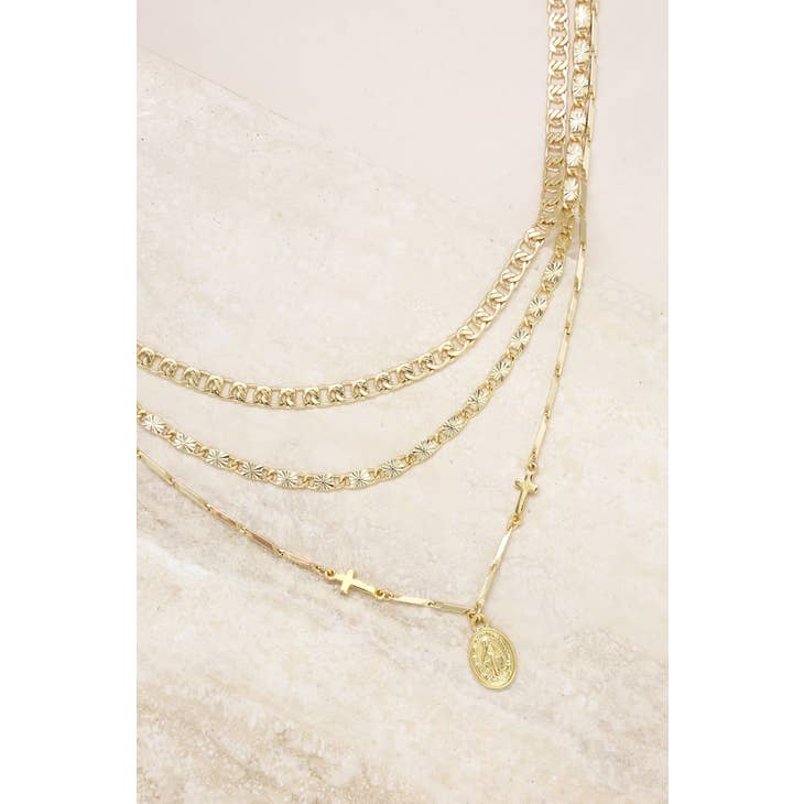 Mixed Layers Necklace in Gold