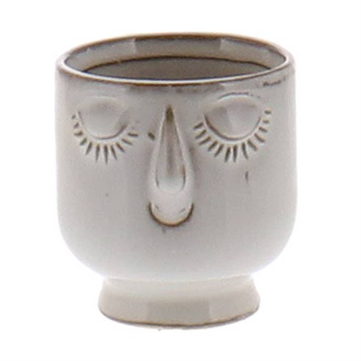 Ceramic White Celia Pot - Small