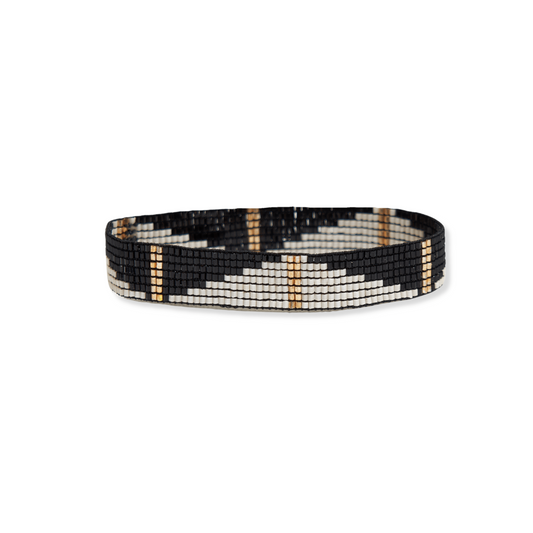 Alex Beaded Stretch Bracelet - Black Diamond