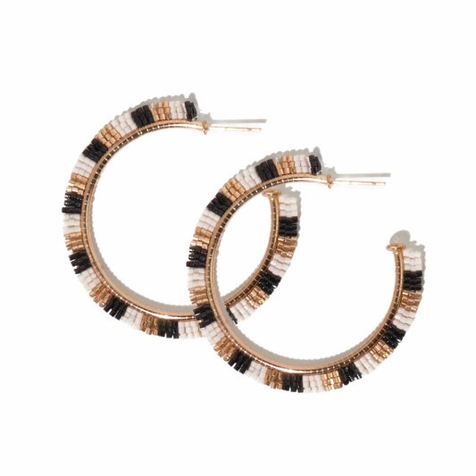 Nora Hoop Earrings - Black and White