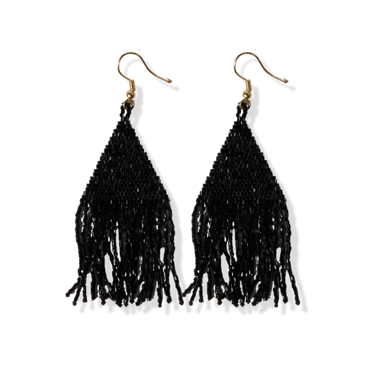 Luxe Petite Fringe Earring - Black