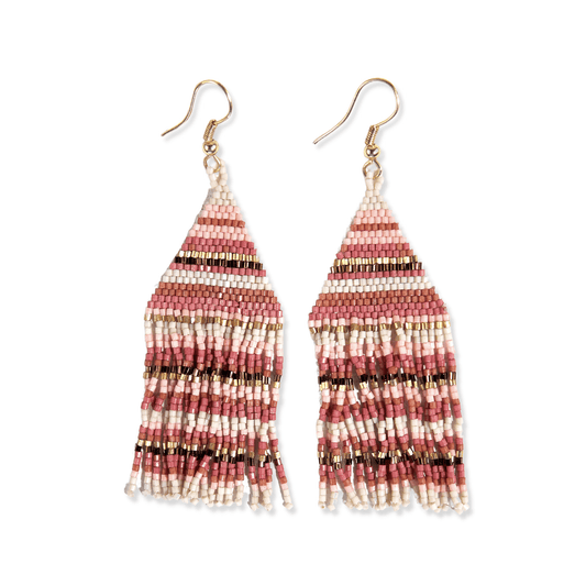 Luxe Petite Fringe Earring - Blush Stripes