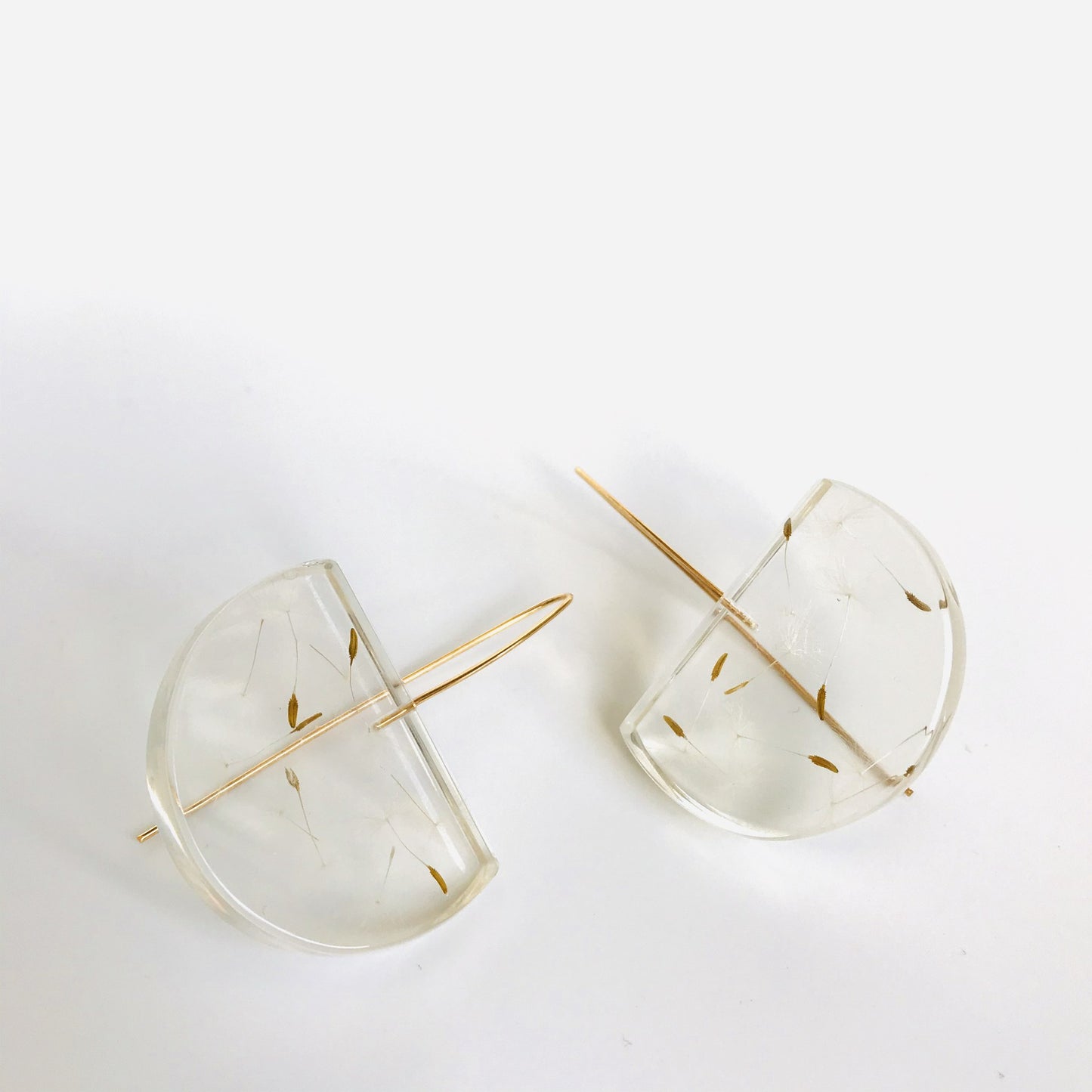 Botanical Half Moon Earrings - Dandelion