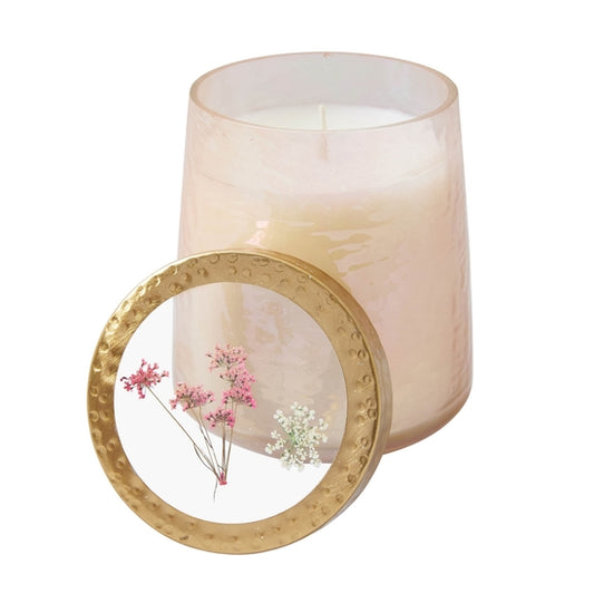 Lace Apricot Blossom Floral Candle - Medium