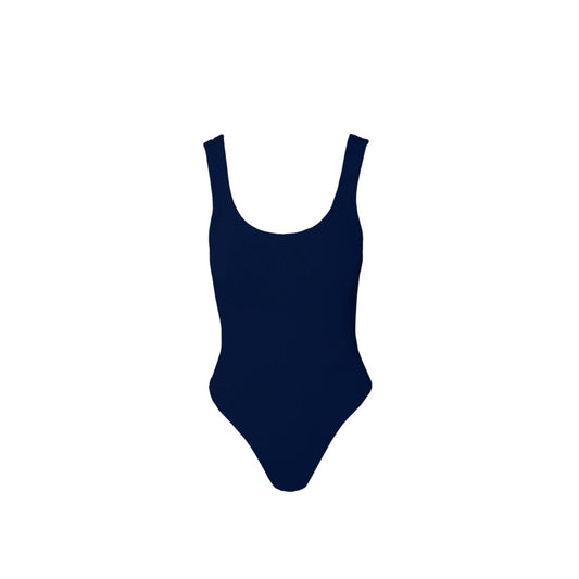 Ribbed Scooped Bodysuit - Indigo