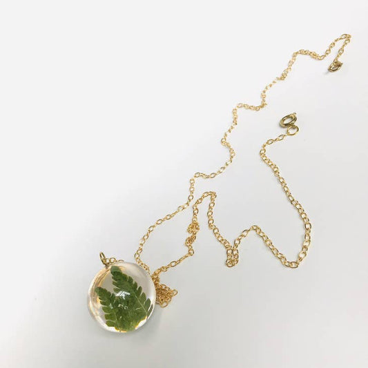 Large Botanical Sphere Pendant - Fern