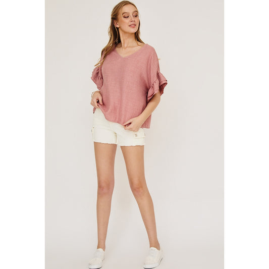 Ruffle Top - Mauve