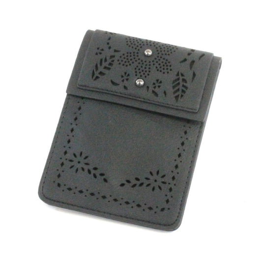 Floral Leather Crossbody - Black