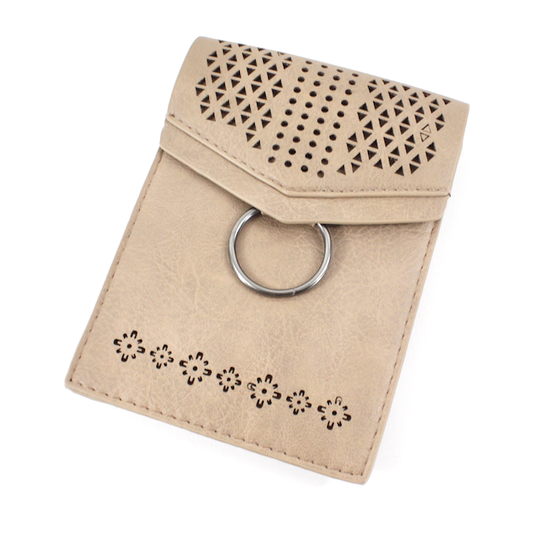 Geo Leather Crossbody - Taupe