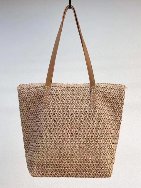 Basketweave Tote - Khaki