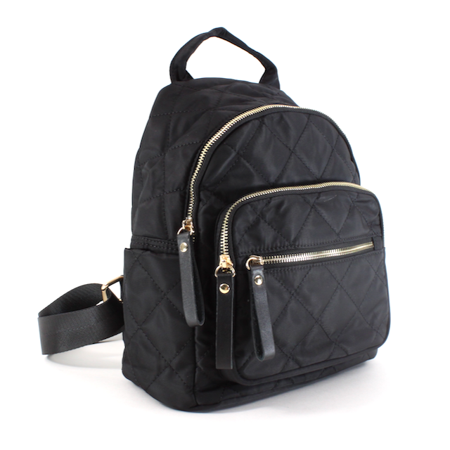 Quilted Backpack - Black