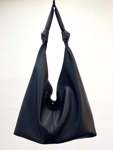 Knotted Hobo Bag - Black