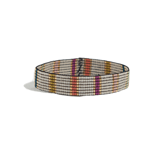 Alex Beaded Stretch Bracelet - Rainbow Lines