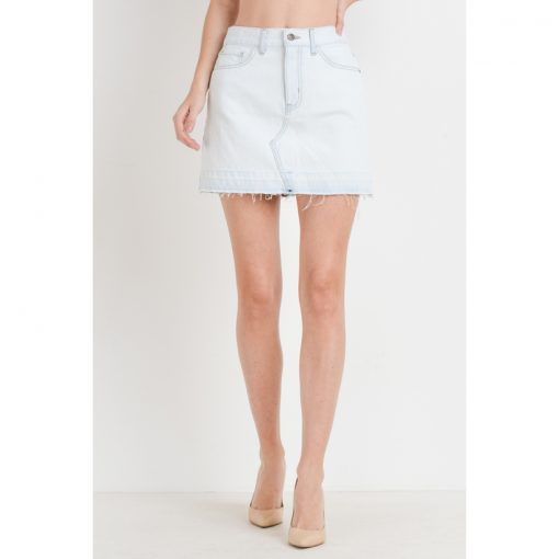 Released Hem Skirt - Light Wash Denim