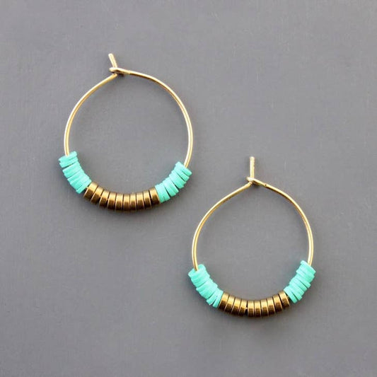 Green Vulcanite Hoop Earrings