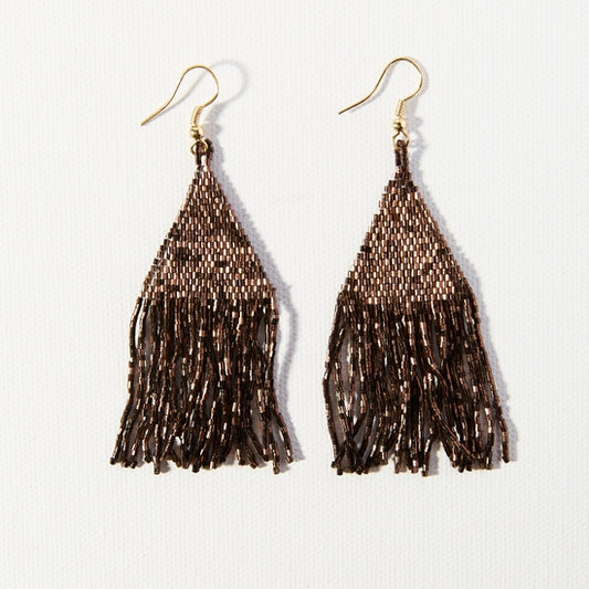 Luxe Petite Fringe Earring - Bronze