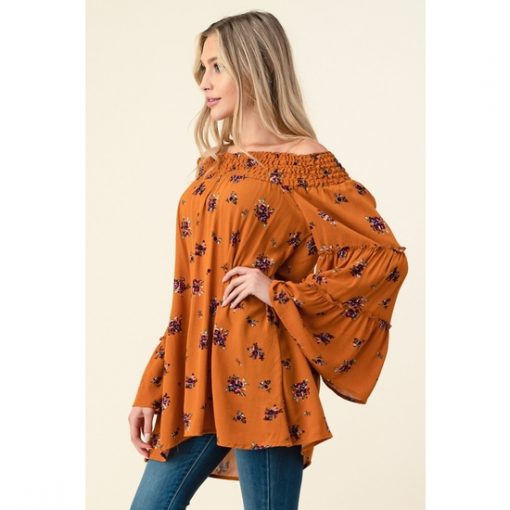 Bell Sleeve Blouse - Gold
