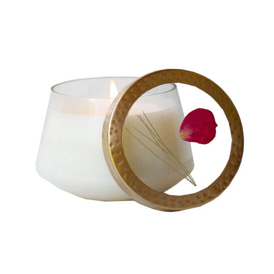 Winter Rose Floral Candle - Medium