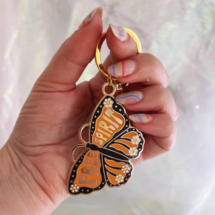Enamel Keychain - Free Spirit Butterfly
